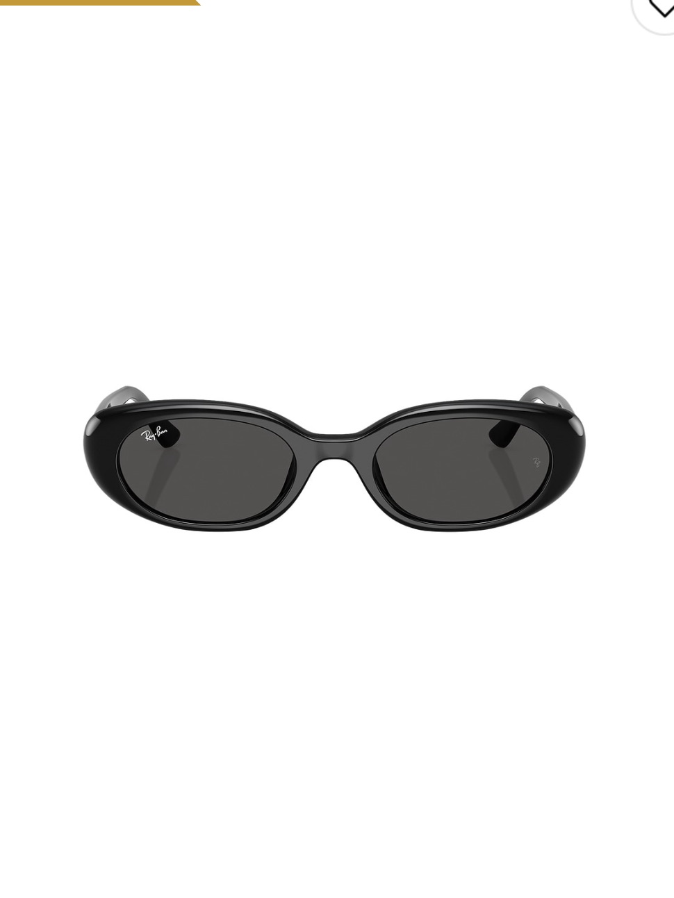 Ray-Ban Black Oval Sunglasses With Dark Lenses Rb4441d